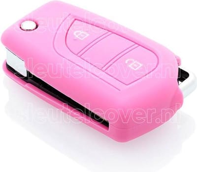 Autosleutel Hoesje geschikt voor Citroën - SleutelCover - Silicone Autosleutel Cover - Sleutelhoesje Roze