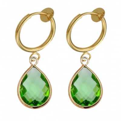 Klem oorbellen- Tulsa -groen- goudkleurig- geen gaatje- Charme Bijoux
