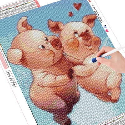 Lief Varken Diamant Schilderen 5d Diamant Mozaïek Kruissteek Diamanten Borduurwerk Cartoon Decoratie 20X30 brown