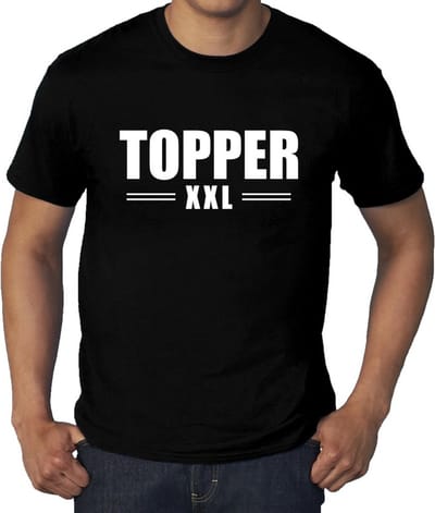 Grote maten Topper XXL t-shirt zwart - plus size heren XXXL