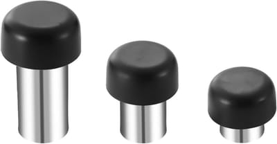 Deurstop Roestvrijstaal - Deurvanger Rubber - Deur Beschermen - Met Anti-botsing - 60mm - Zilver