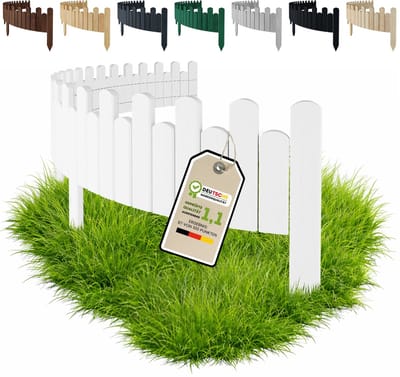 Floranica flexibele borderrand 15 x 200 cm Wit - gazonrand houten bloembedrand rolboord voor de tuin