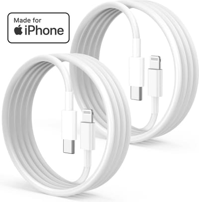2x MFI Gecertificeerde USB-C naar Lightning Kabels - Apple Gecertificeerd - 1 Meter - Geschikt voor iPhone Oplader Kabel - Snellader geschikt voor iPhone, iPad en AirPods - Originele Phreeze Oplader Kabel - Wit
