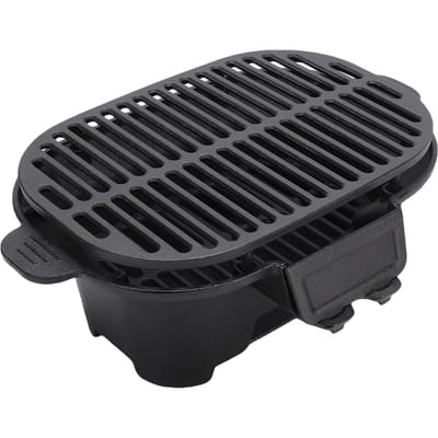 Gril Hibachi Extérieur Petit Portable Gril à Charbon Fonte Japonais Yakitori Camping Gril Réchaud pour Barbecues dans le Jardin black