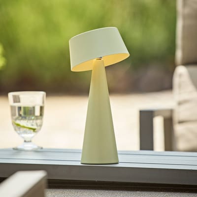 Sigor LED tafellamp Solino, groen, zonne-energie/USB, 26 cm, IP44