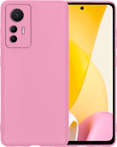 Hoesje - Geschikt voor Xiaomi 12 Lite - Sterk & Shockproof - Siliconen Case - Hoes Cover - Telefoonhoes - Lichtroze