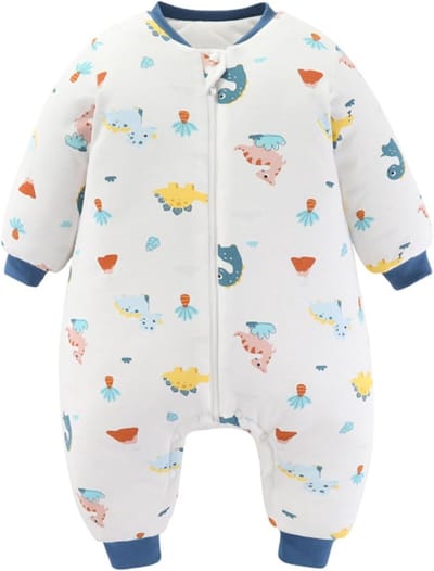 Baby Slaapzak met Voetjes 3.5 Tog - Warme Winter Slaapzak Lange Mouwen 100% Katoen