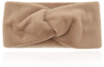 LGT JWLS Zachte Gebreide Hoofdband met Vachtachtige Look - Heerlijk Zacht - Medium Bruin