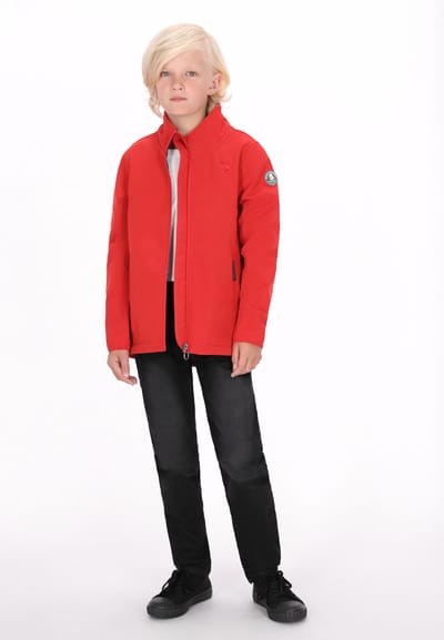 Schmuddelwedda softshell jas jongens (kinderen) rood