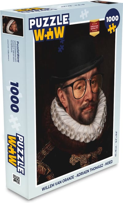 Puzzel Willem van Oranje - Adriaen Thomasz - Hoed - Legpuzzel - Puzzel 1000 stukjes volwassenen