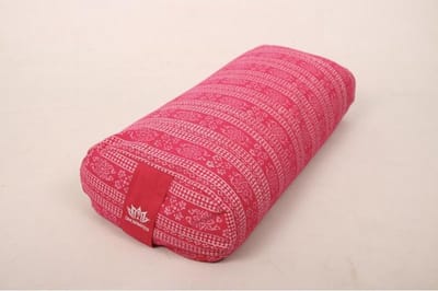 Om Namaste Design Yogabolster Ovale Bolster voor Yoga - Ovaal Design - Roze & Wit