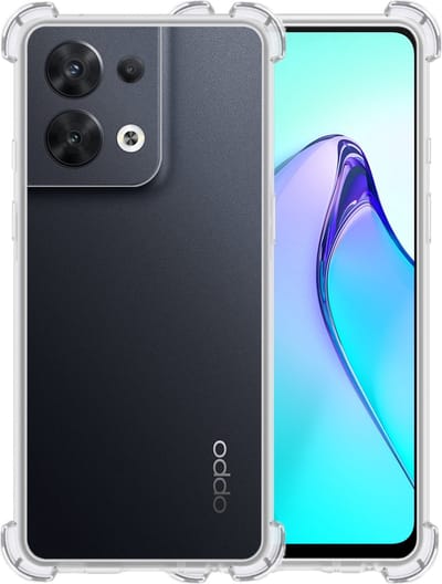 Hoesje - Geschikt voor OPPO Reno 8 Pro - Sterk & Shockproof - Siliconen Case - Back Cover - Telefoon Hoes Shock Proof - Telefoonhoesjes - Transparant