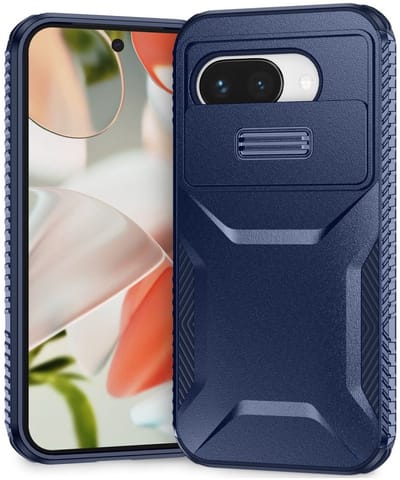 Hoesje Geschikt voor Google Pixel 9a | Back Cover met Camera Slider | Schokbestendige Case | Camera Cover | Stevig | Blauw