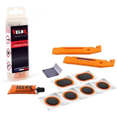 6-delige reparatieset + ontbinding + 1 verkrachting + fietsbandenlichter Velox
