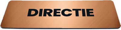 Deurbordje Brons/Koper-look met tekst directie - Formaat 150 x 50 mm x 1,6 mm - Zelfklevend | Luxe uitstraling | Geborstelde Koper/Brons toplaag | Gratis Verzending | Decoporta
