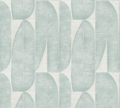3D BLADEREN BEHANG | Geometrisch - Turquoise Crème Grijs - Livingwalls Stories of Life