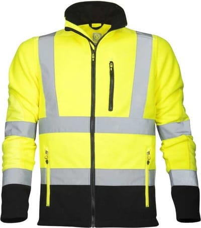 Ardon Signal Hi-Viz Fleece Jack | Fluorescerend geel/zwart | Maat L | Reflectieklasse 3