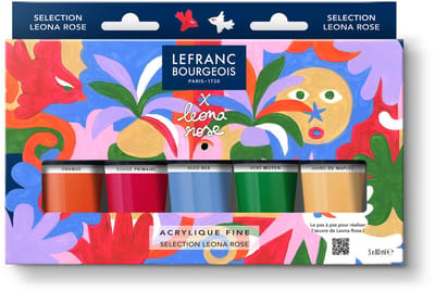 Lefranc Bourgeois 302075 Fine Acrylic Set „Leona Rose“ 5×80 ml | Acrylverf set voor kunstenaars