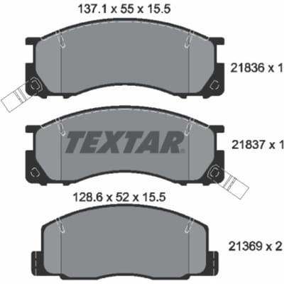 Remblokset TEXTAR 2183601, voor