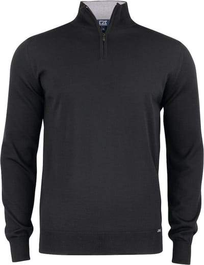 Cutter & Buck Everett HZ Sweater Heren 355420 - Zwart - S