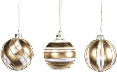Goodwill Kerstbal Glas Goud D 8 cm Voordeelass. Per 3 Stuks