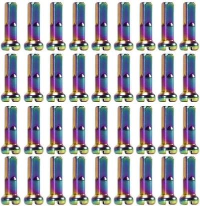Fiets Spaaknippels - Messing Doppen - Fiets Onderhoud - Heldere Kleuren - 40 Stuks - Regenboog