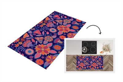 Keukenloper - Loper keuken - Vlinder - Bloemen - Patronen - 120x60 cm - Keukenloper vinyl