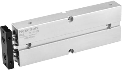 Allecto - Pneumatische luchtcilinder - Dubbelwerkend - Aluminium - 16mm - Slag 100mm - Geschikt voor diverse toepassingen - Zilver