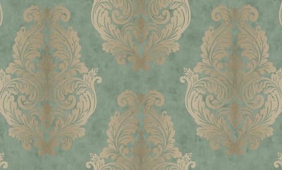 GROEN GOUD BAROK BEHANG VLIES EXCLUSIEF DUBBELBREED 95287-5