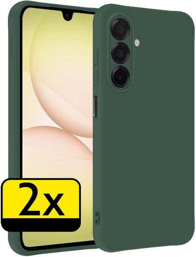 Hoesje - 2 Stuks - Geschikt voor Samsung Galaxy A17 - Sterk & Shockproof - Case Siliconen - Back Cover - Telefoon Hoes - Telefoonhoesjes - Donkergroen
