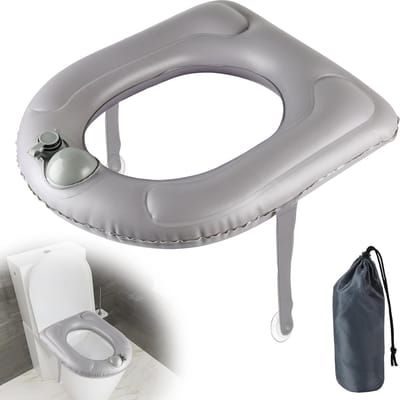 Comfortabel Opblaasbaar Toiletkussen met Extra Stabiliteit voor Volwassenen en Ouderen