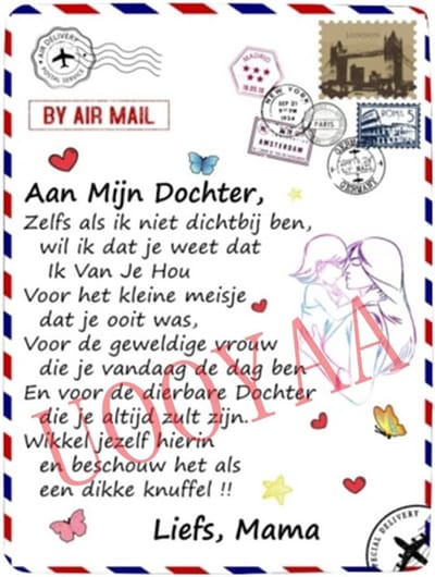 Flanellen Deken met Positieve Boodschappen voor Kinderen