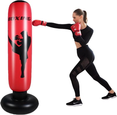 Thijox - Freestanding Bokszak voor MMA Muay Thai Kickboks Tas - Heavy Duty Boksen Tas voor Volwassenen en Tieners - Duurzaam PVC met Vullingsopties