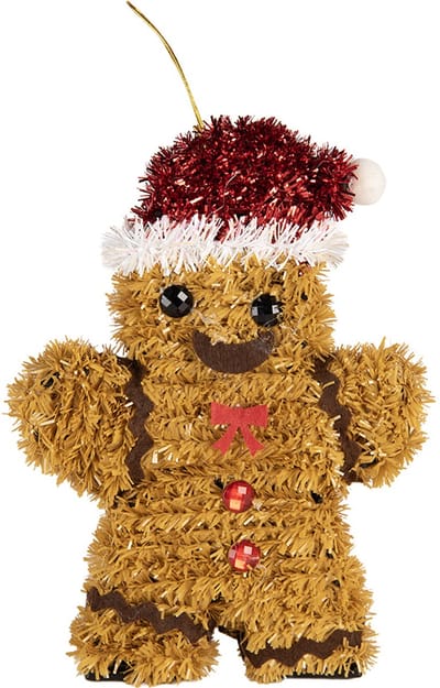 Clayre & Eef Kersthanger Gingerbread man 12x3x16 cm Bruin Kunststof