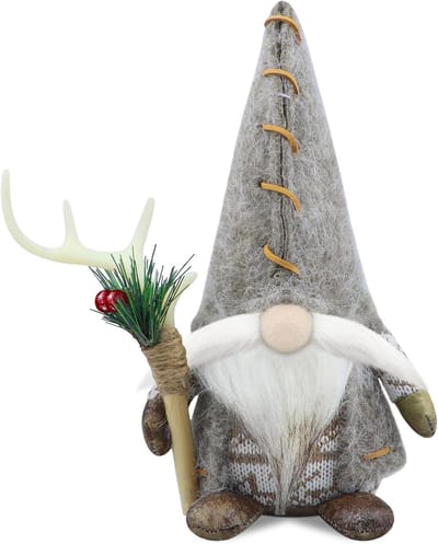 Kerstgnom decoratie - Pluche elf met lange baard - Handgemaakt - Perfect voor de feestdagen - ShopVlot