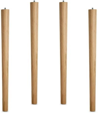 4er Set Tafelpoot Eiken rauw H 710 mm / Ø 60/40 mm met draadeind M10 ideaal voor keuken-en eettafel / Tafelpoot Hout meubelpoot van SO-TECH®