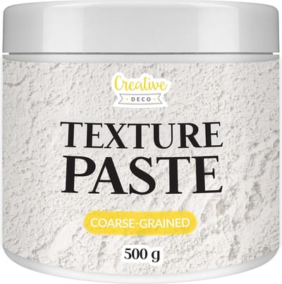 Creative Deco Grofkorrelige Structuurpasta 500 g | Witte Fijne Pasta voor Kunstprojecten voor Acrylverf Eenvoudig te Gebruiken met een Spatel Voor het Creëren van 3D-effecten, Structuren, Texturen