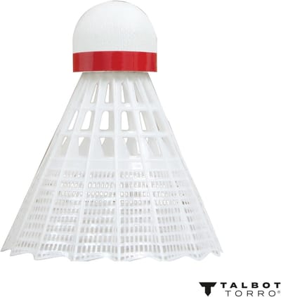 Badmintonshuttles van premium nylon voor binnen en buiten - Doos van 6, verschillende kleuren en snelheden