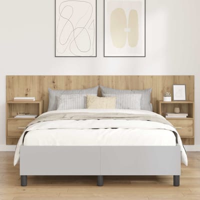 vidaXL - Hoofdeinde - Met - Kast - 3 - st - Artisan - Eiken - Bewerkt - hout