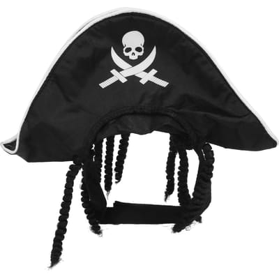 Chapeau de pirate pour animal de compagnie Durable Amusant Chapeau de fête d'Halloween Adapté aux chats et aux chiens de 5 ?7,5 kg black