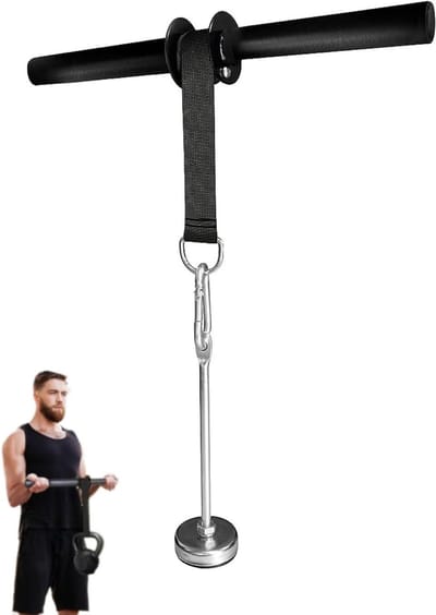 Pols en onderarmtrainer - Polsroller armtrainer - Kracht opbouwen - Robuuste stalen constructie - Tot 45.4 kg - Zwart
