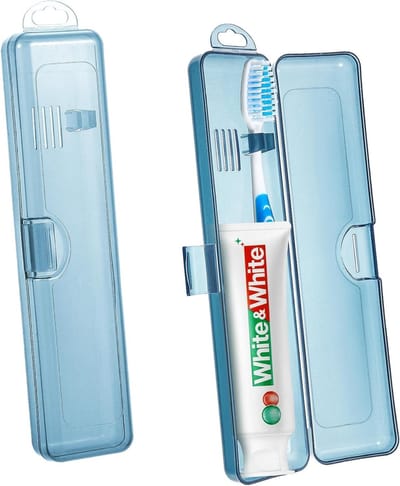 Reis Etui voor Tandenborstels - 2 Stuks, Compact en Lichtgewicht, Ideaal voor Vakantie en Dagelijkse Gebruik, Blauw