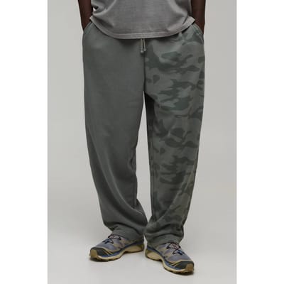Ballonmodel Camo Gewassen Loopback Joggingbroek | Khaki | Size XS