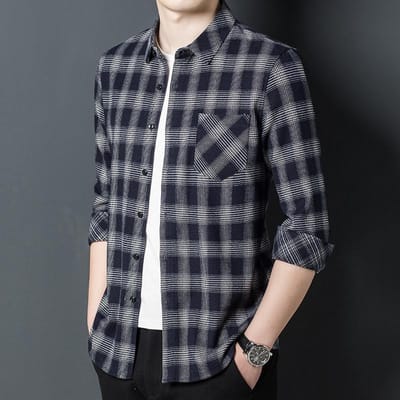 Herfst Nieuwe Shirts met Lange Mouwen, Modieuze en Casual Patroonzakken, Heren Casual Shirts XXXXL