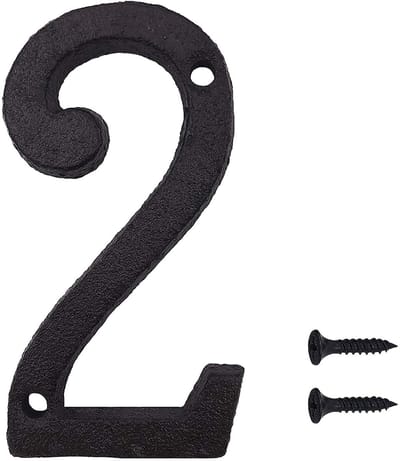 Dailygoods- Cijfers Gietijzer - Zwart - Retro Metaalsignage - Huisnummer - 7,5 cm Hoogte - Duurzaam - Eenvoudig te Installeren
