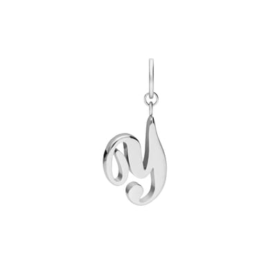 Lucardi Dames Stainless steel bedel letter - Hanger - Staal - Zilverkleurig