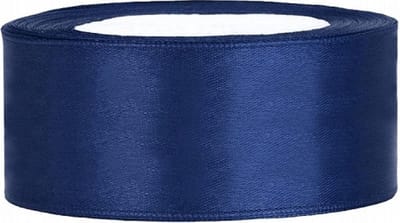 PartyDeco - Satijn lint Navy Blue 25 mm /rol 25 m