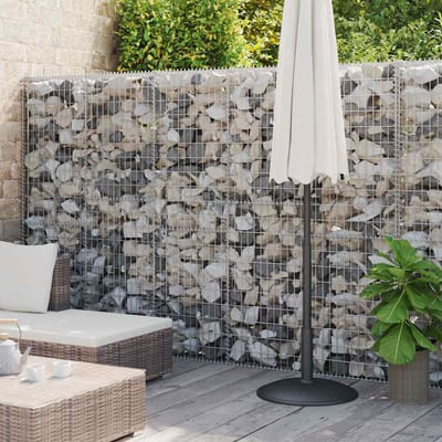 vidaXL Schanskorfmuur met deksels 900x30x200 cm gegalvaniseerd staal