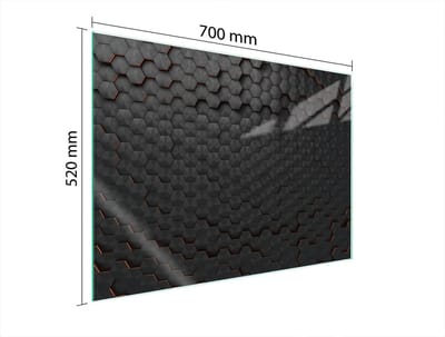 TMK ArtDeko Serie - Glazen Beschermplaat - 70x52 cm - Zwart - Geharde Glas