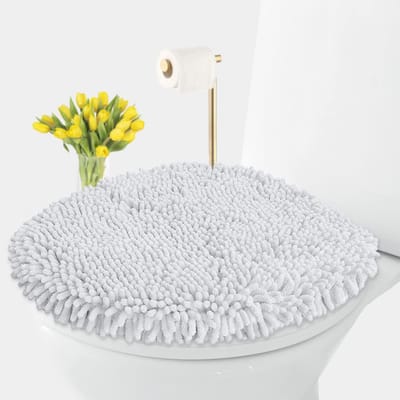 Toiletzitting Cover - Zachte Toiletmat - Badkamer Comfort - Extra Dikke Pluche - Standaard Maat - Wit